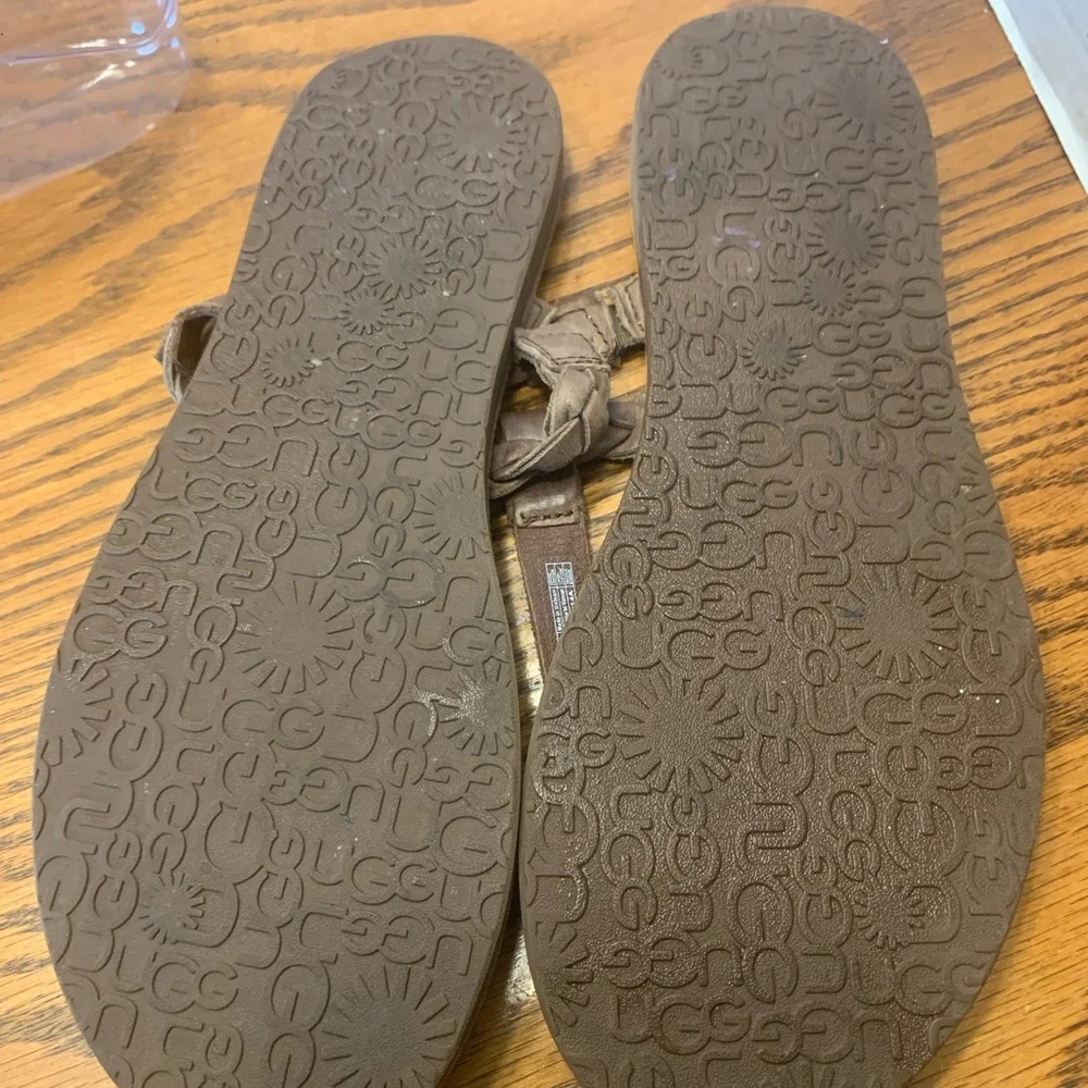 UGG Women's Brown Braided Sandals Size 8 casual hippie, festival Boho flat fun - Picture 10 of 11